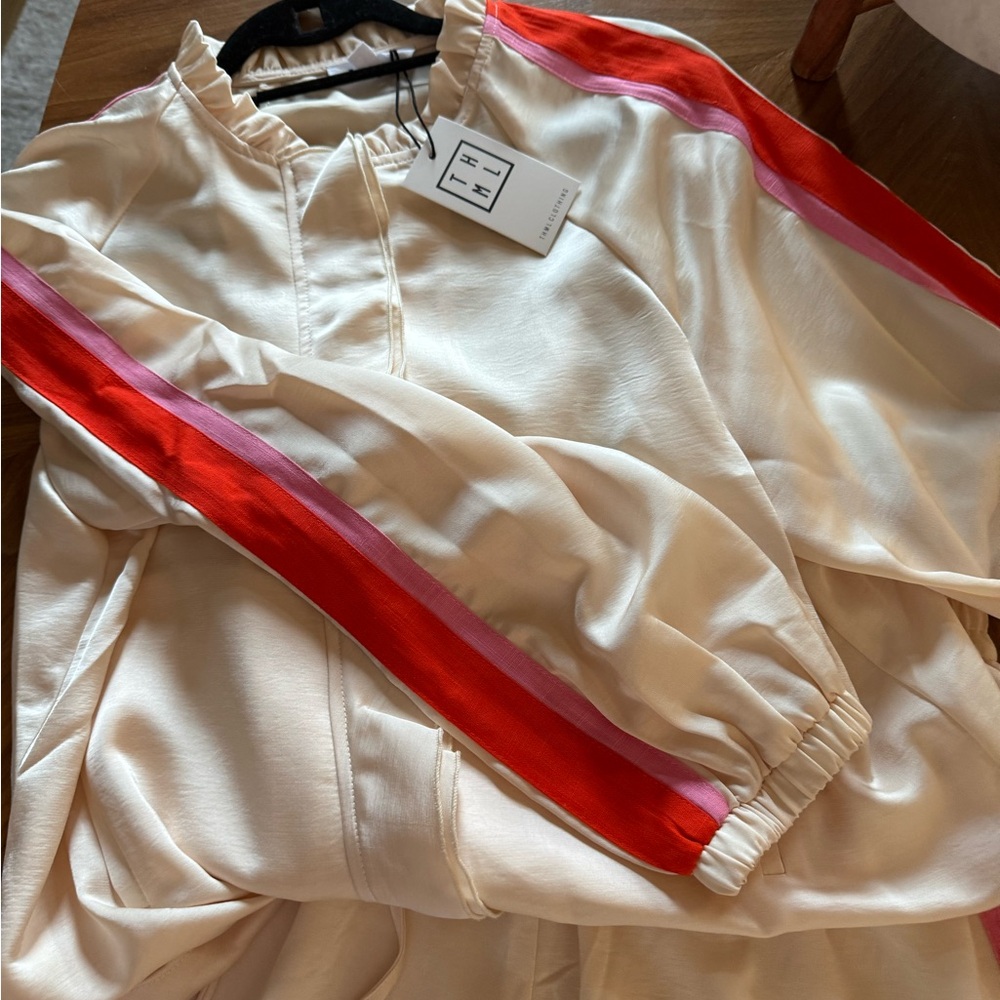 THML Cream Jacket w Orange and Pink Stripes - Picture 13 of 13